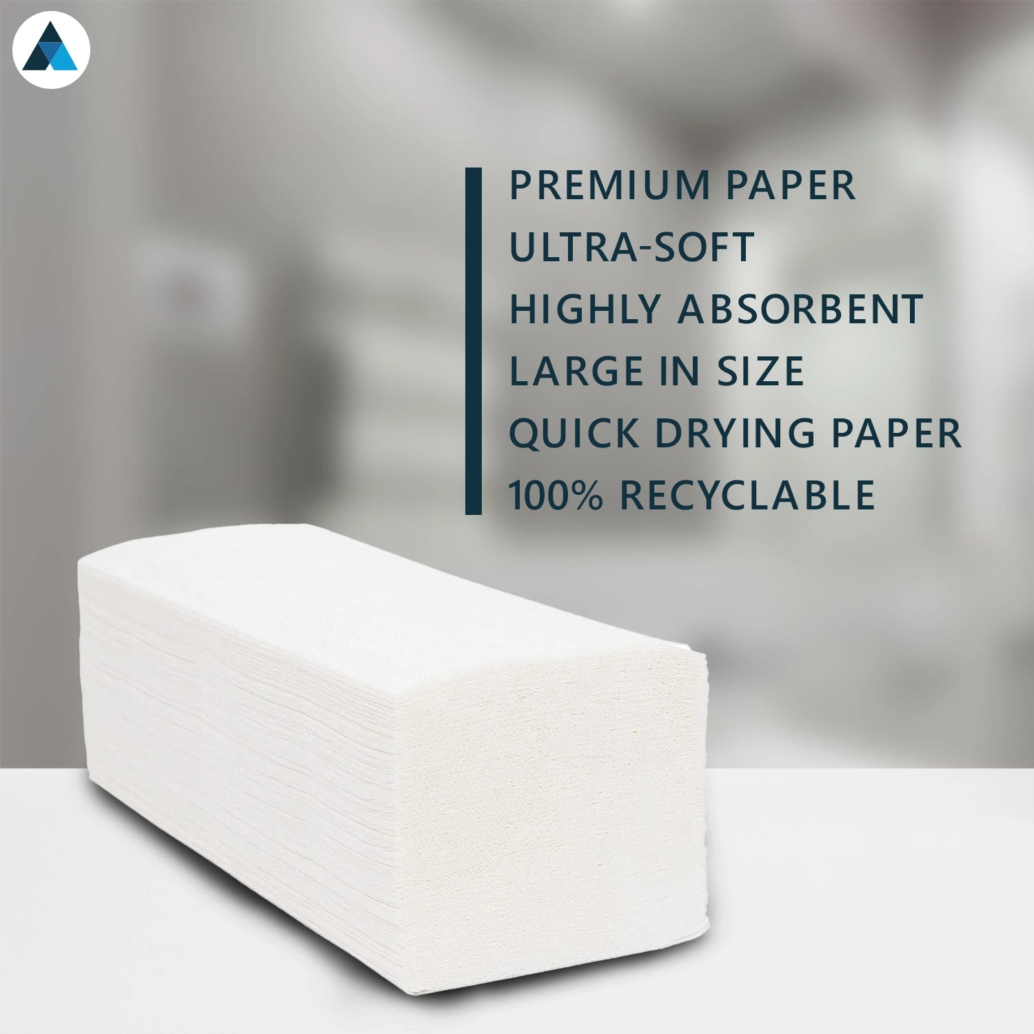 22.5x24cm Paper Towels 3000 Sheets Extra Strong 2 Ply Paper Towels Z Fold White