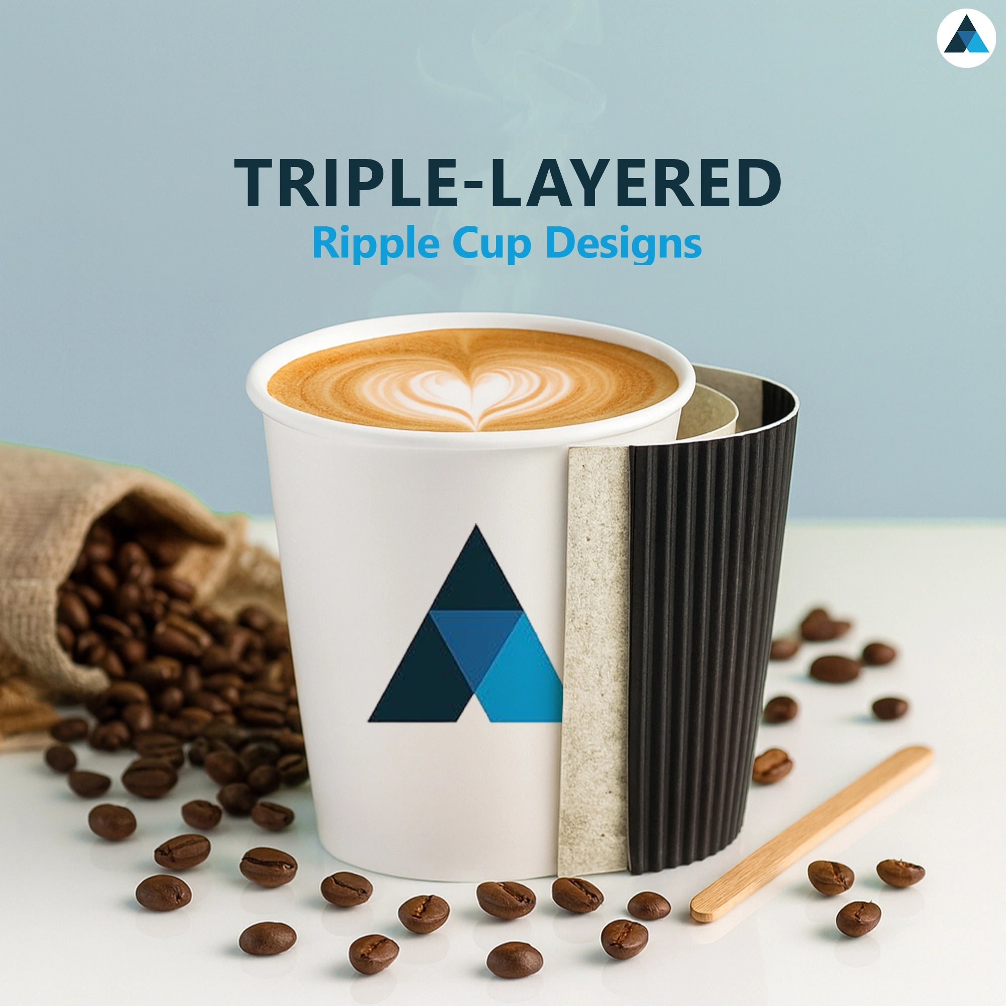 12oz/355ml Black Ripple Cups with Lids for Hot and Cold Coffee
