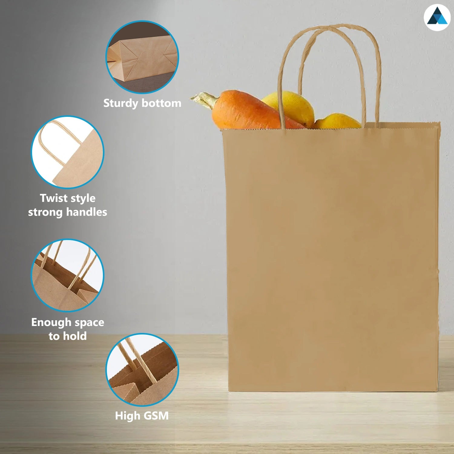 Brown Paper Twist Handle Bags