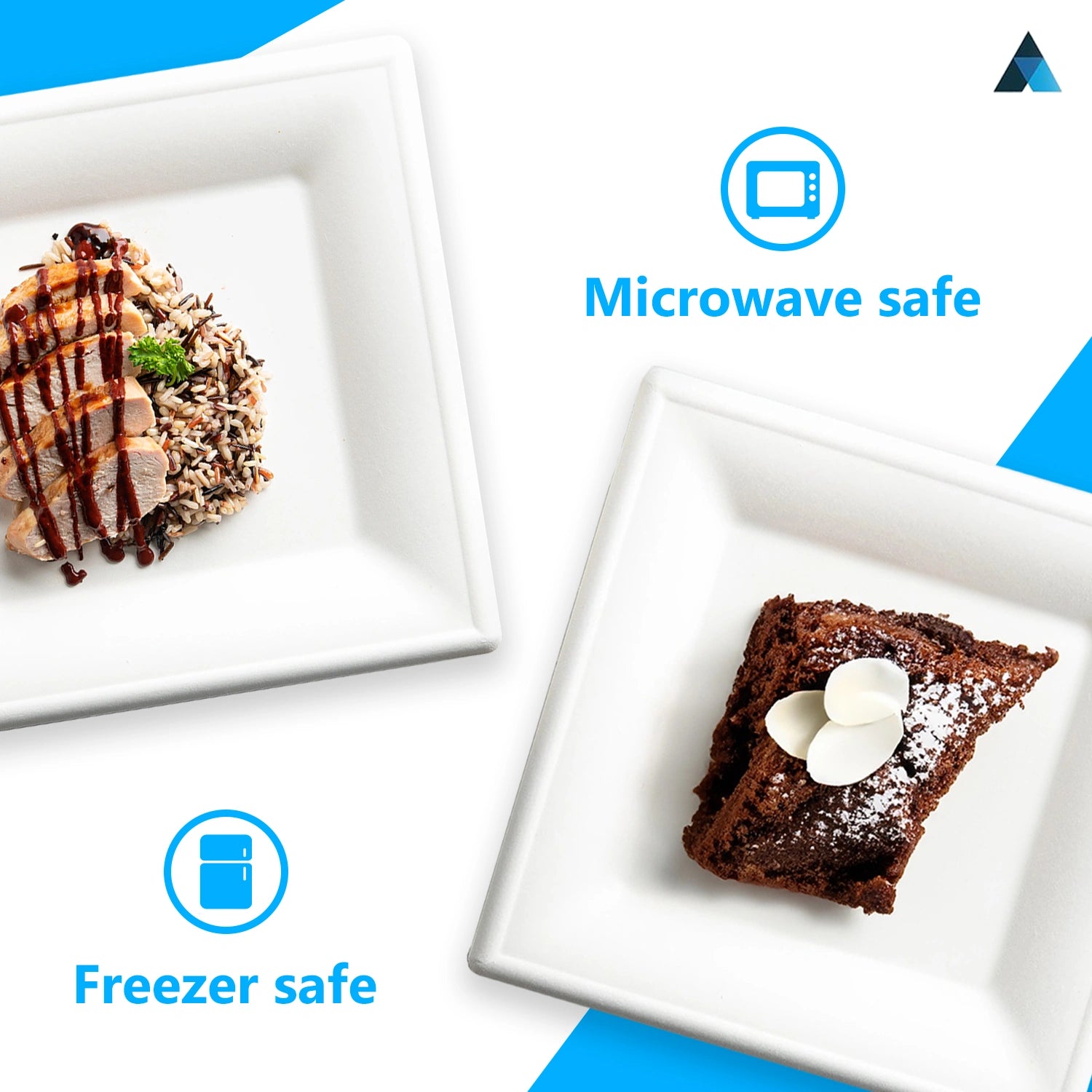 6 inch Square Bagasse Plates