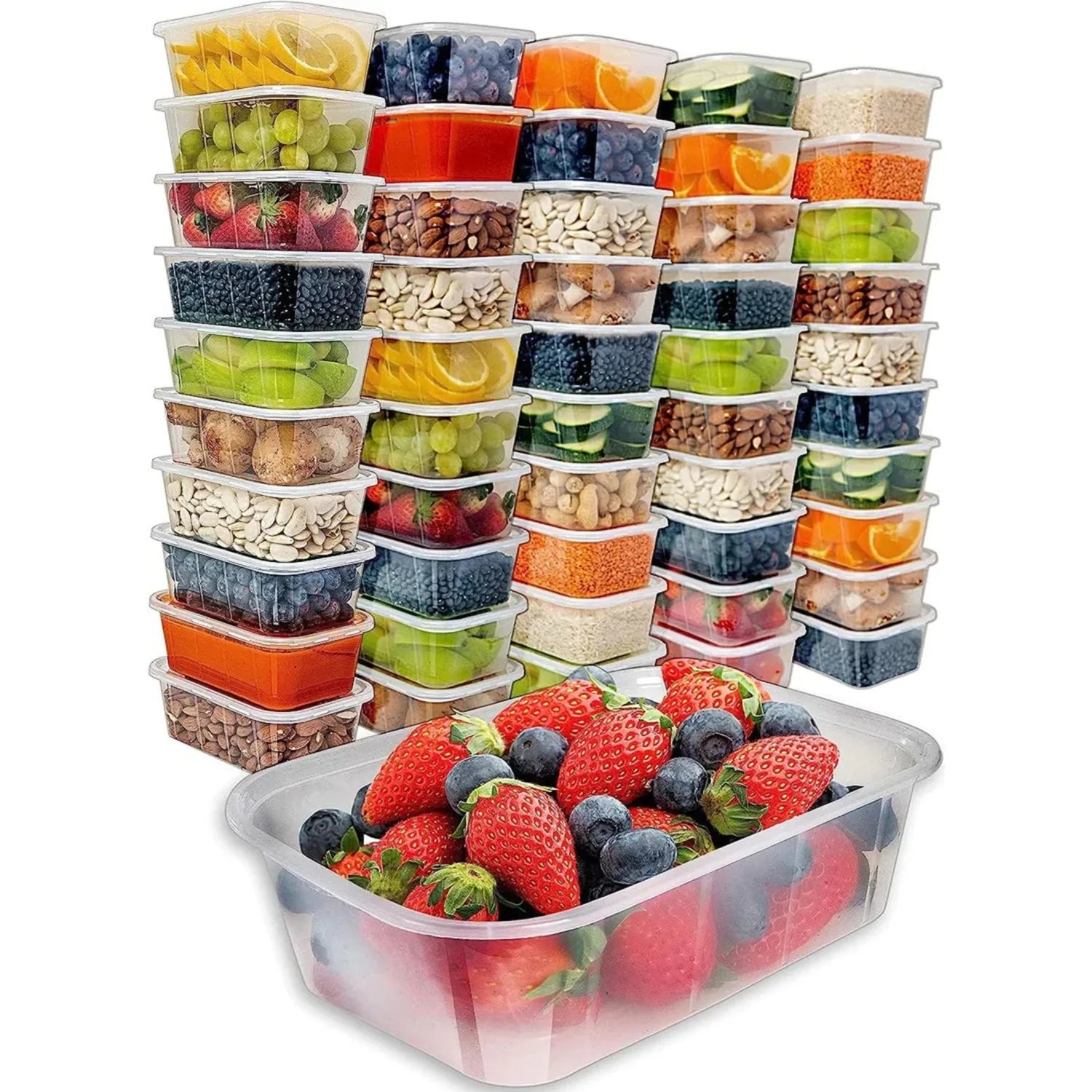 Plastic Food Containers with Lids 500ml