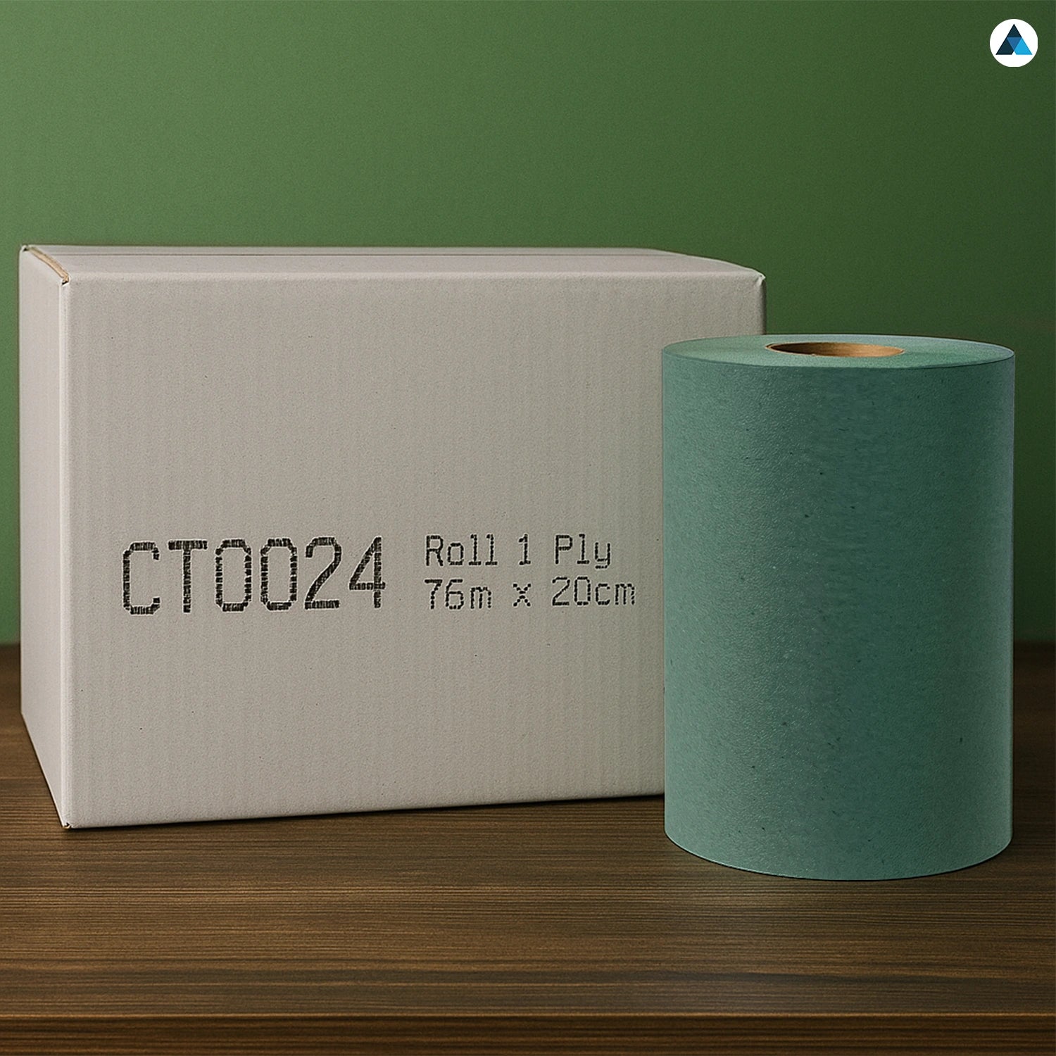 Green 1 Ply Paper Cleaning Rolls 76m x 20cm