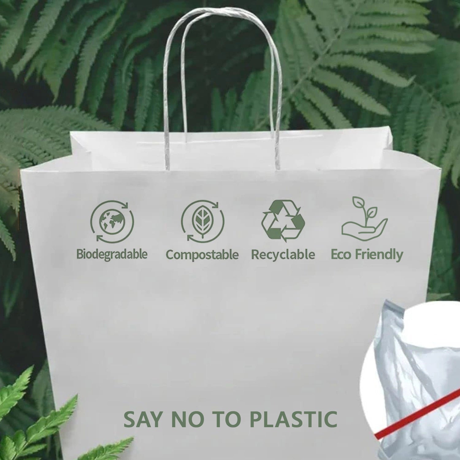 Extra large White Paper Twist Handle Bags 32x22x28cm