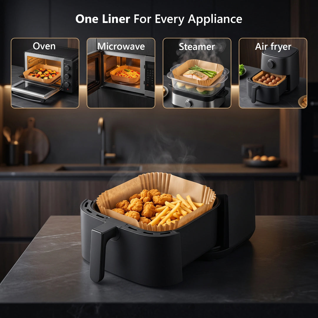 7.9-Inch Square Parchment Paper Air Fryer Liners