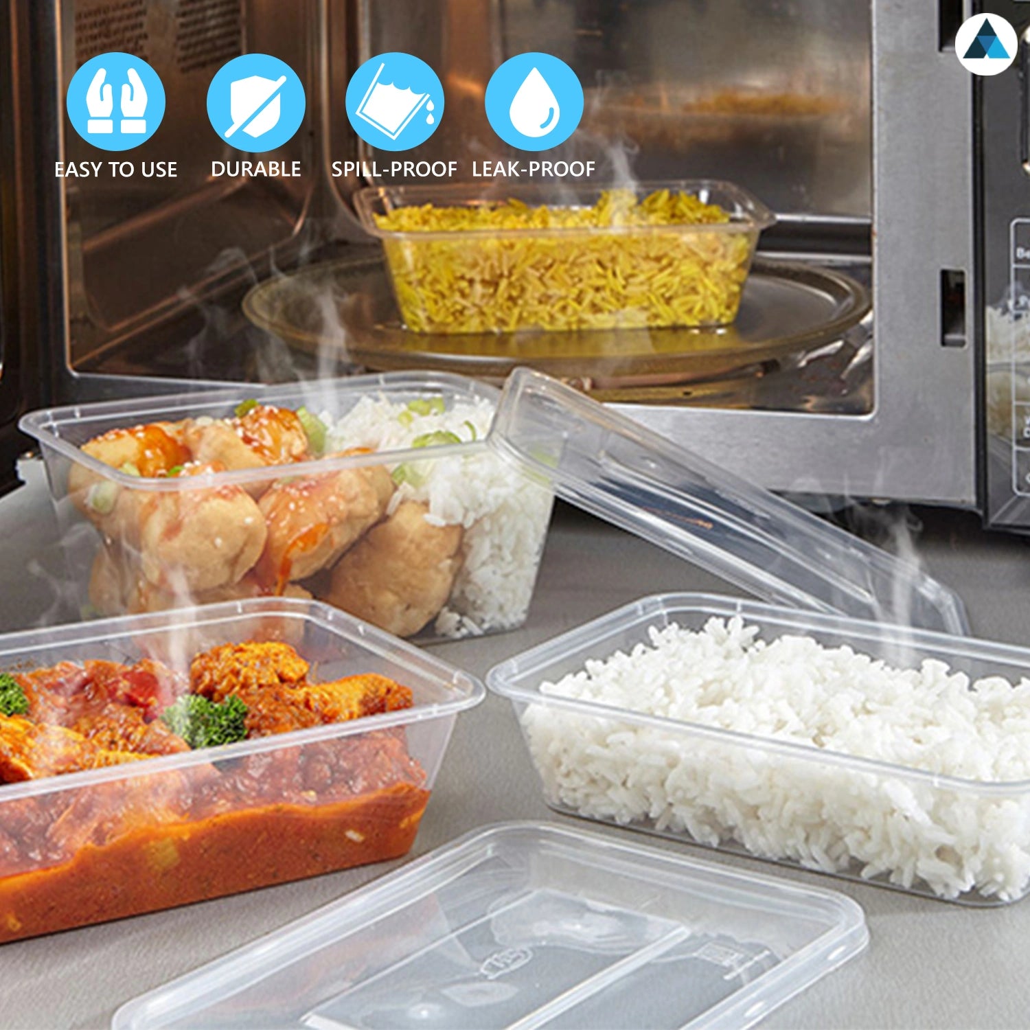 Plastic Food Containers with Lids 500ml