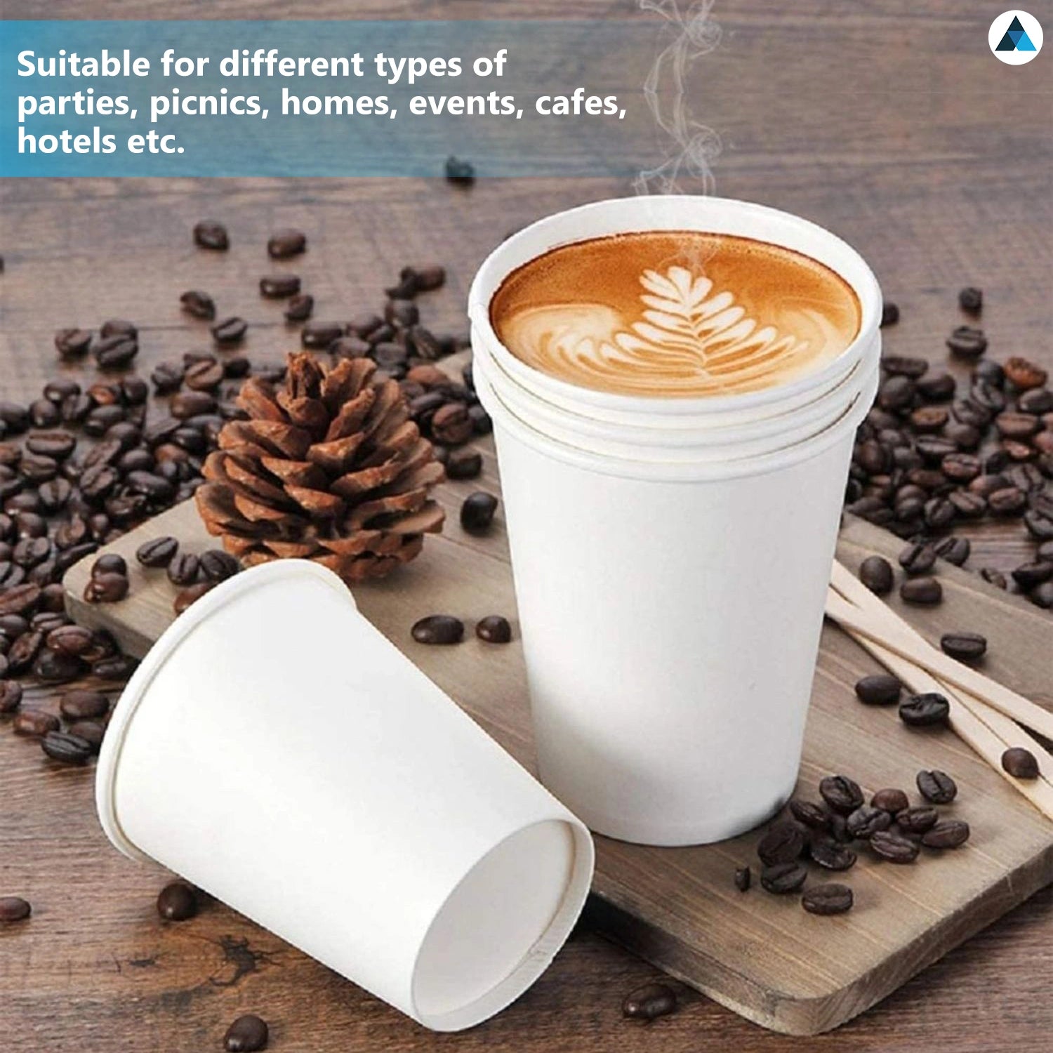 16oz Disposable Single Wall Cups for Coffee, Tea & Parties