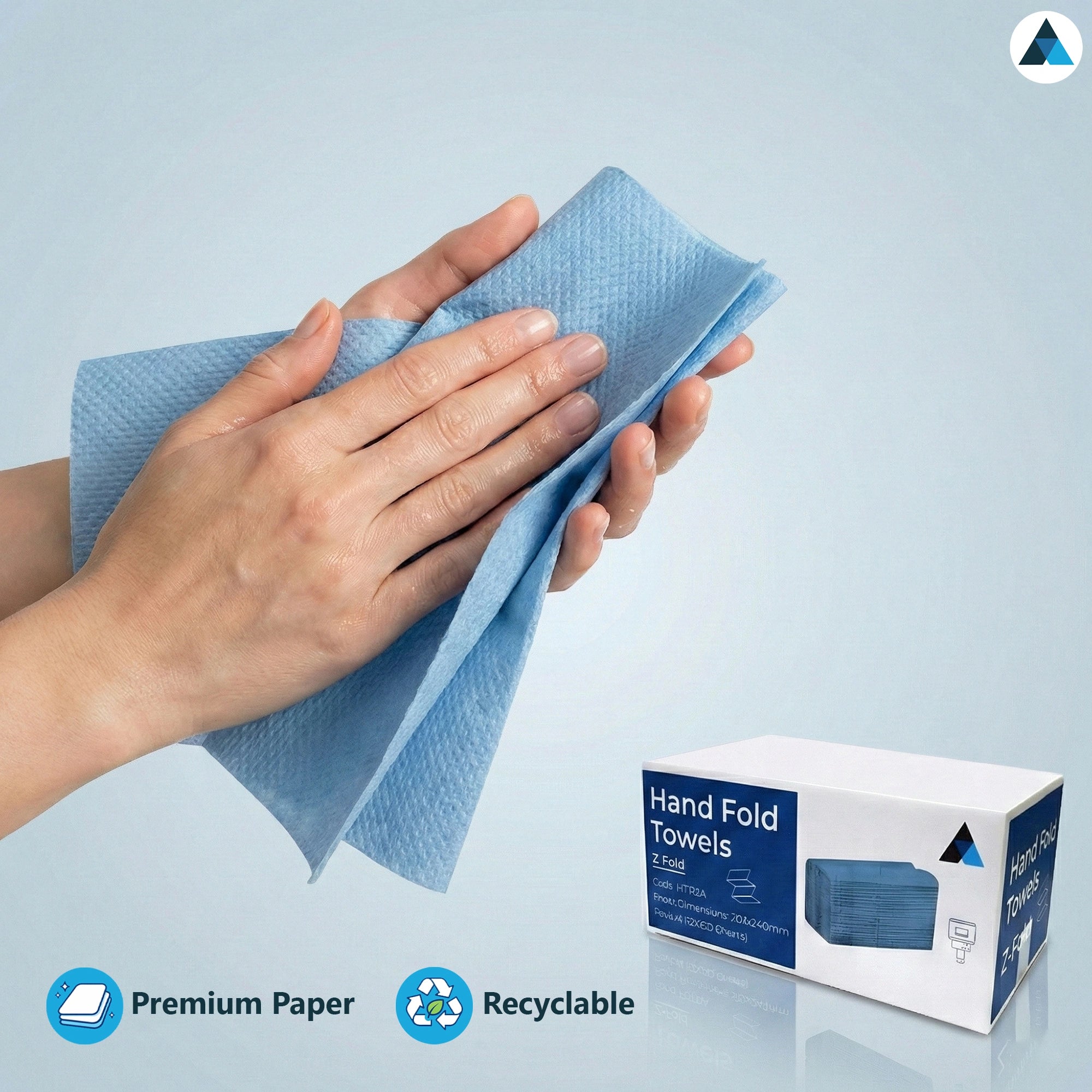 Z-Fold Blue Paper Hand Towels