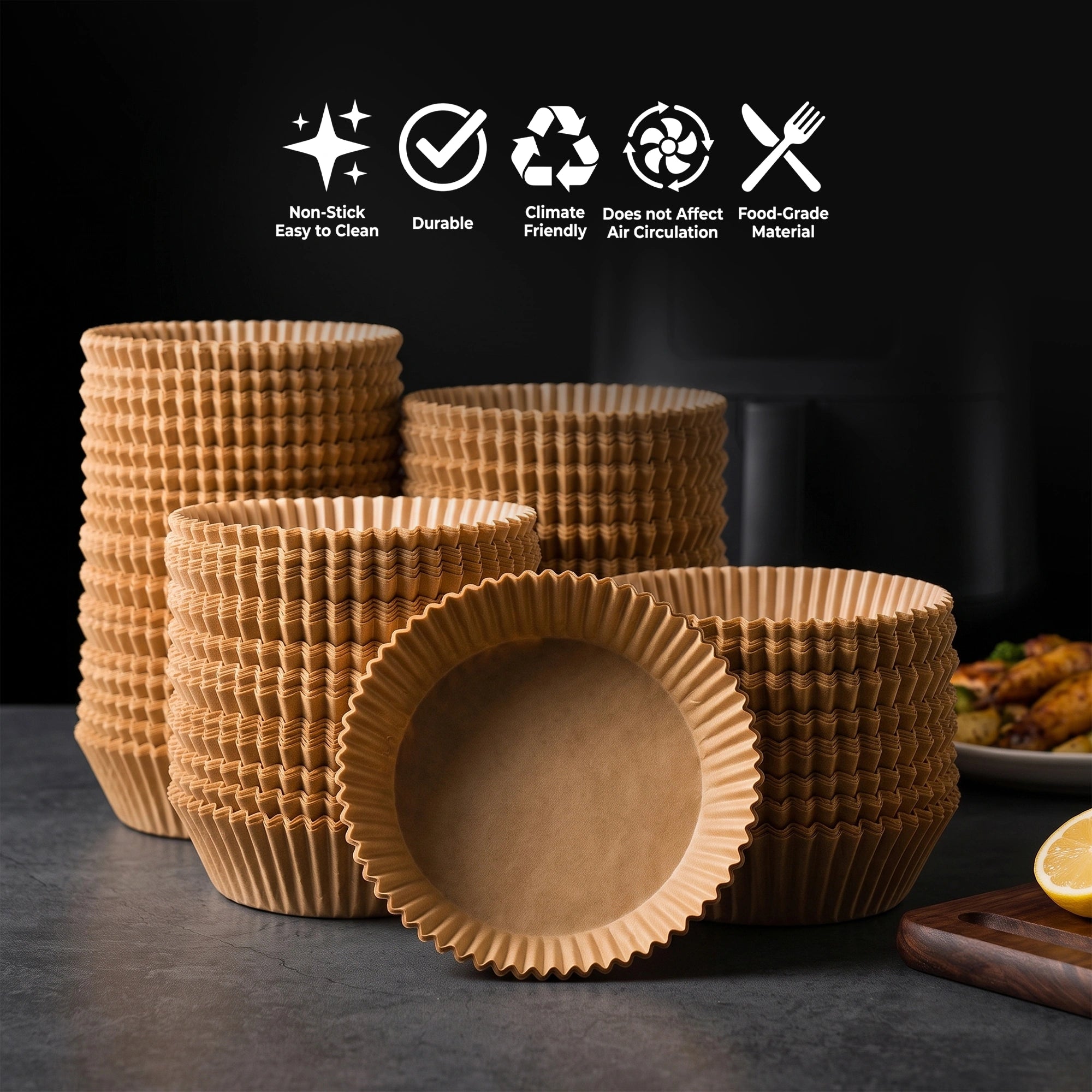 16cm Round Disposable Air Fryer Liners