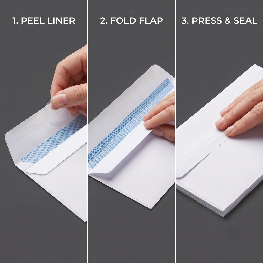 110 × 220mm DL White Self-Seal Envelopes