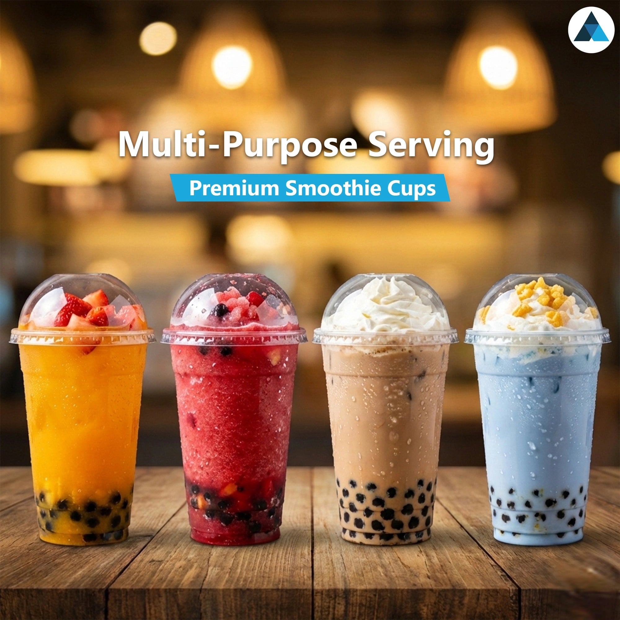 10oz Strong Smoothie Cups with Dome Lids 295ml
