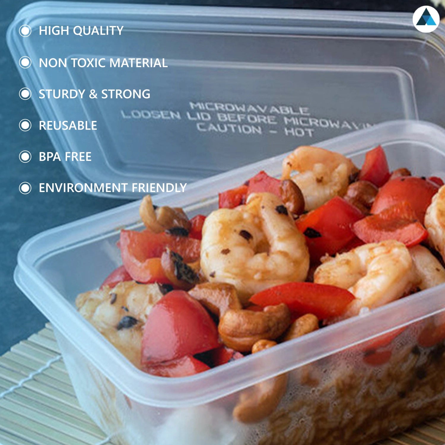 Plastic Food Containers with Lids 500ml