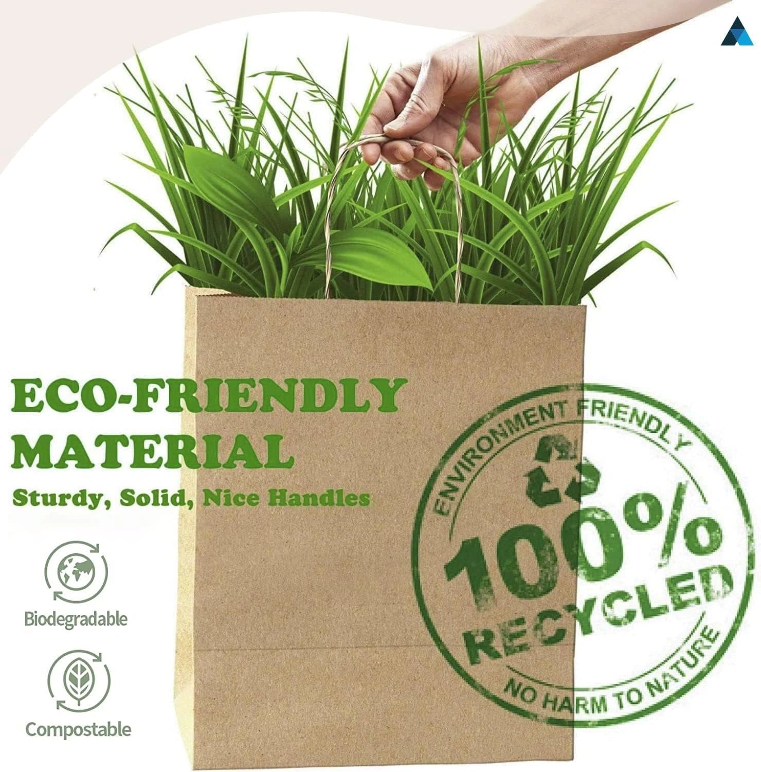 Extra Large Brown Paper Twist Handle Bags - 32x22x28cm