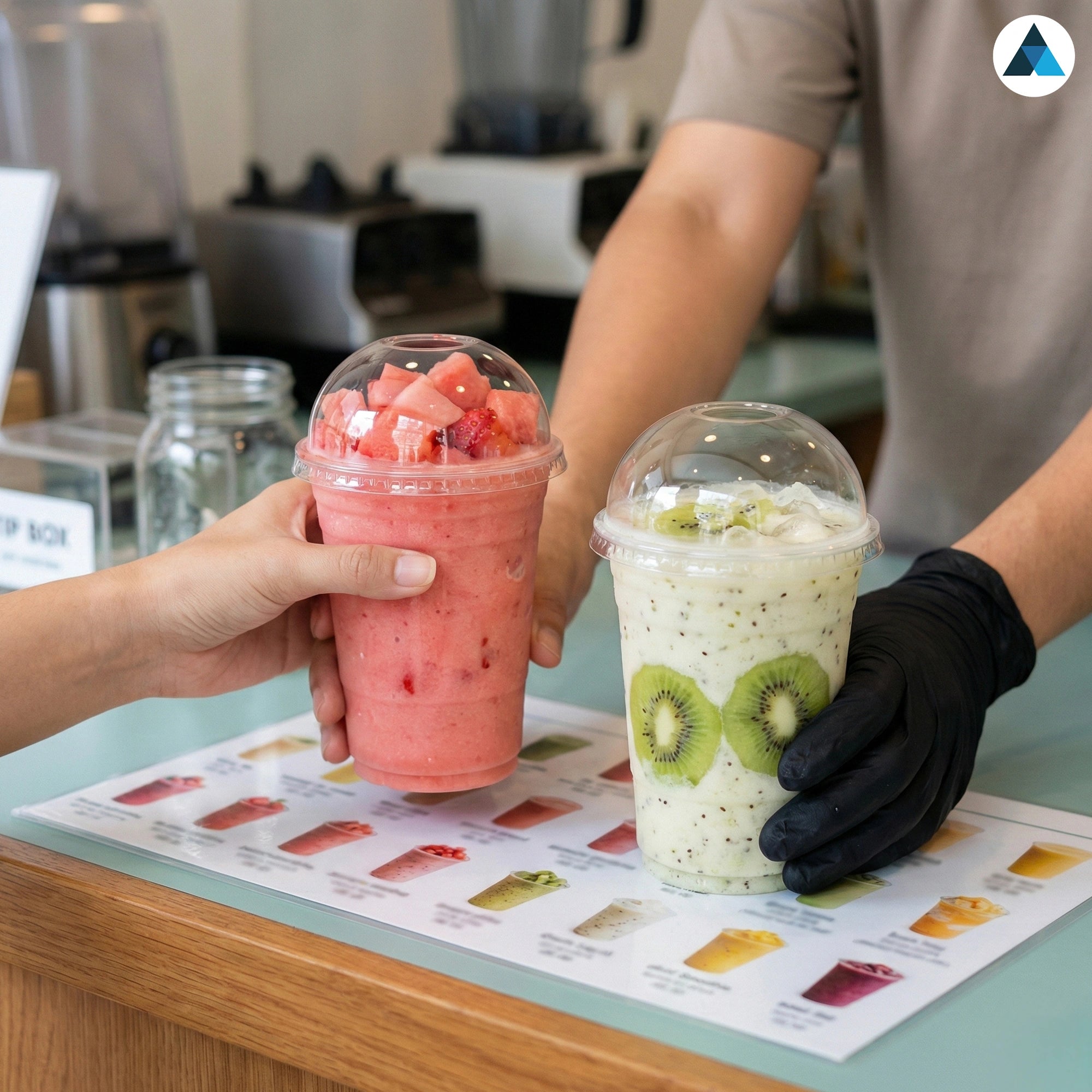 10oz Strong Smoothie Cups with Dome Lids 295ml