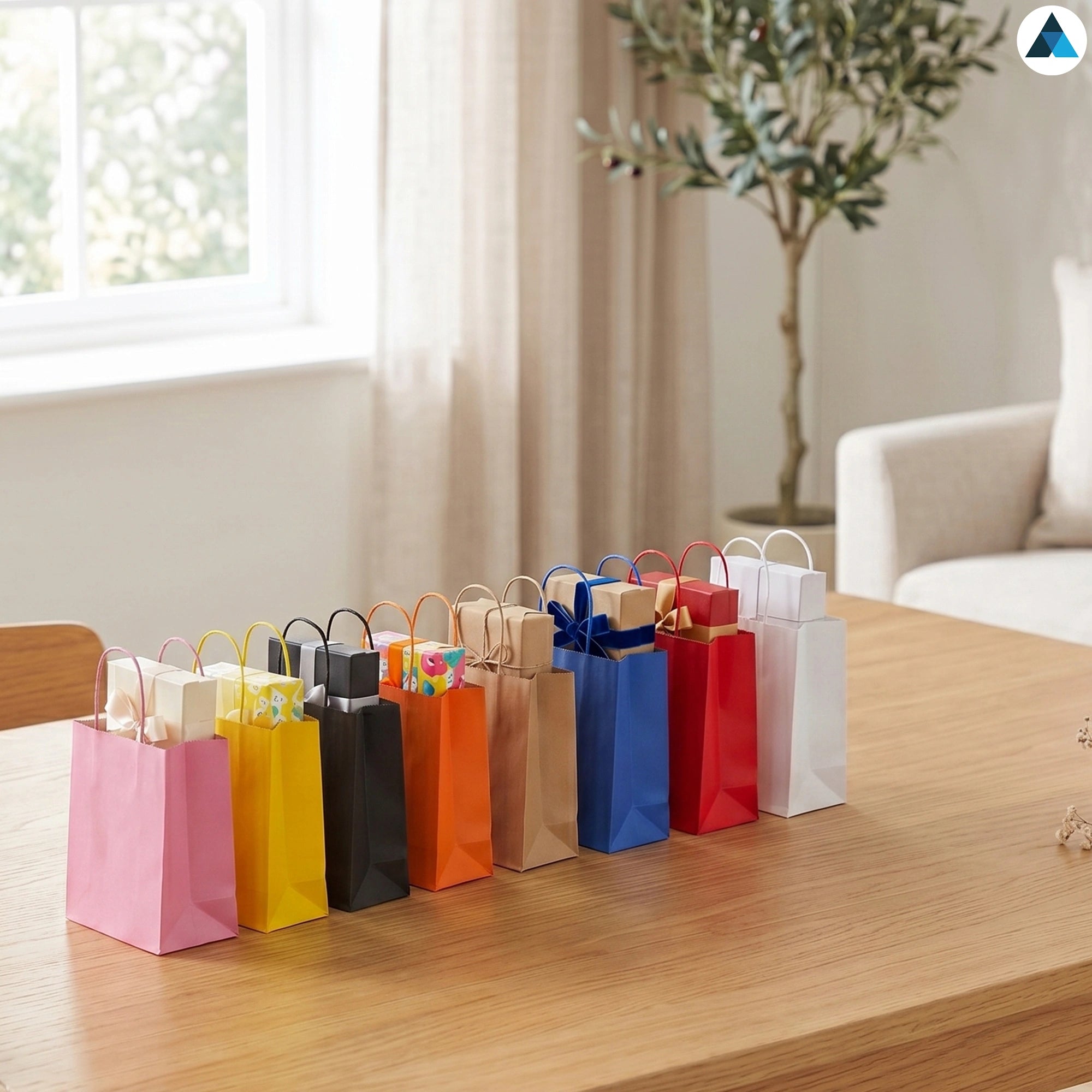 Small Pink Paper Gift Bags with Twiste Handle Party Bags 18x9x22cm