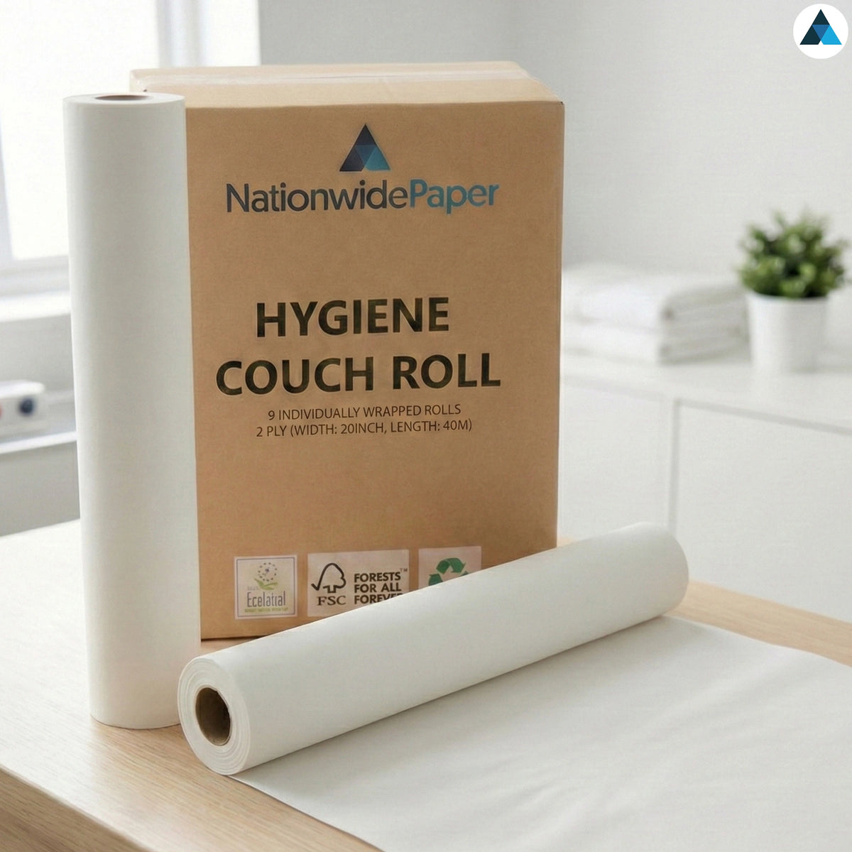 Recycled Hygiene Couch Rolls 40m/ Roll