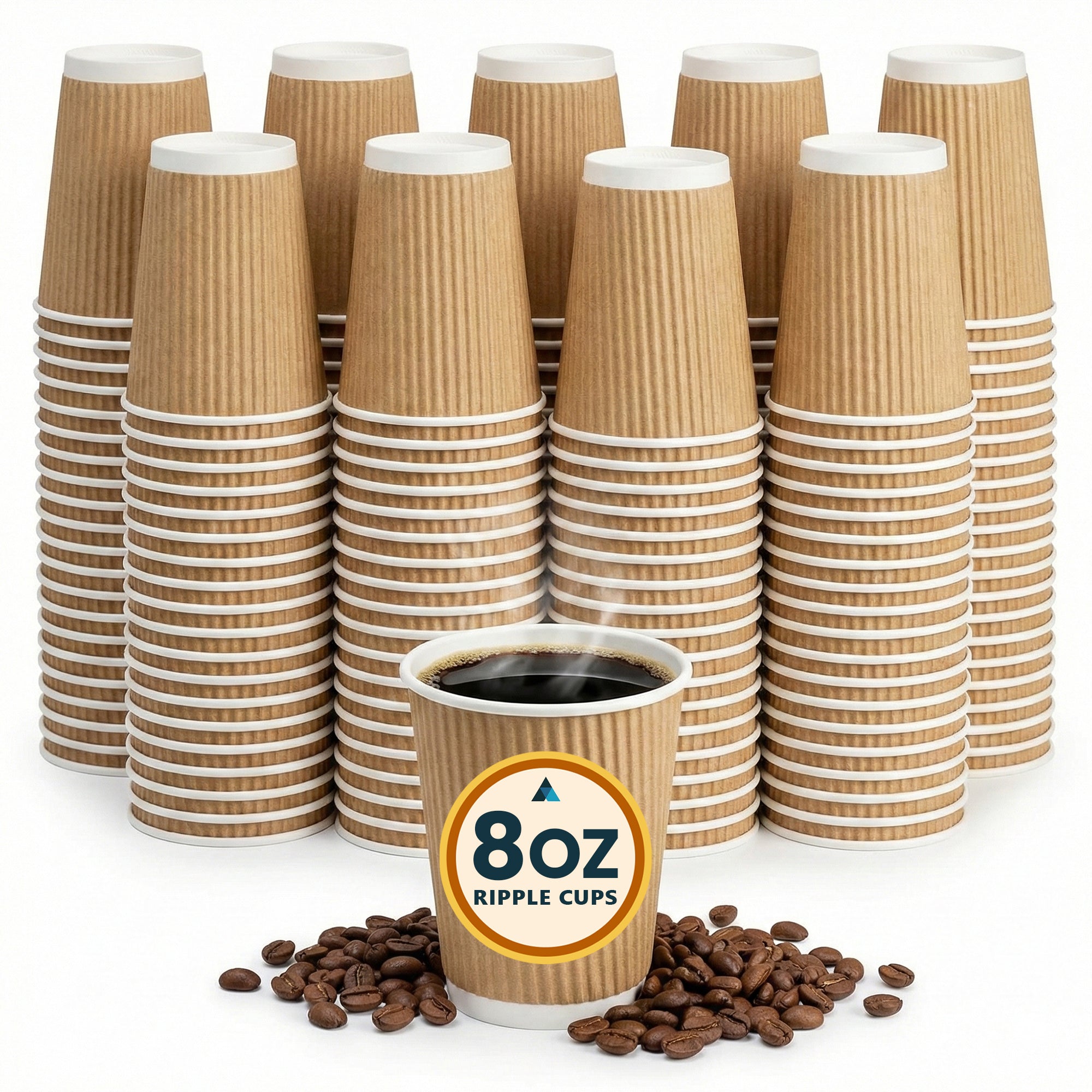 8oz Brown Ripple Coffee Cups