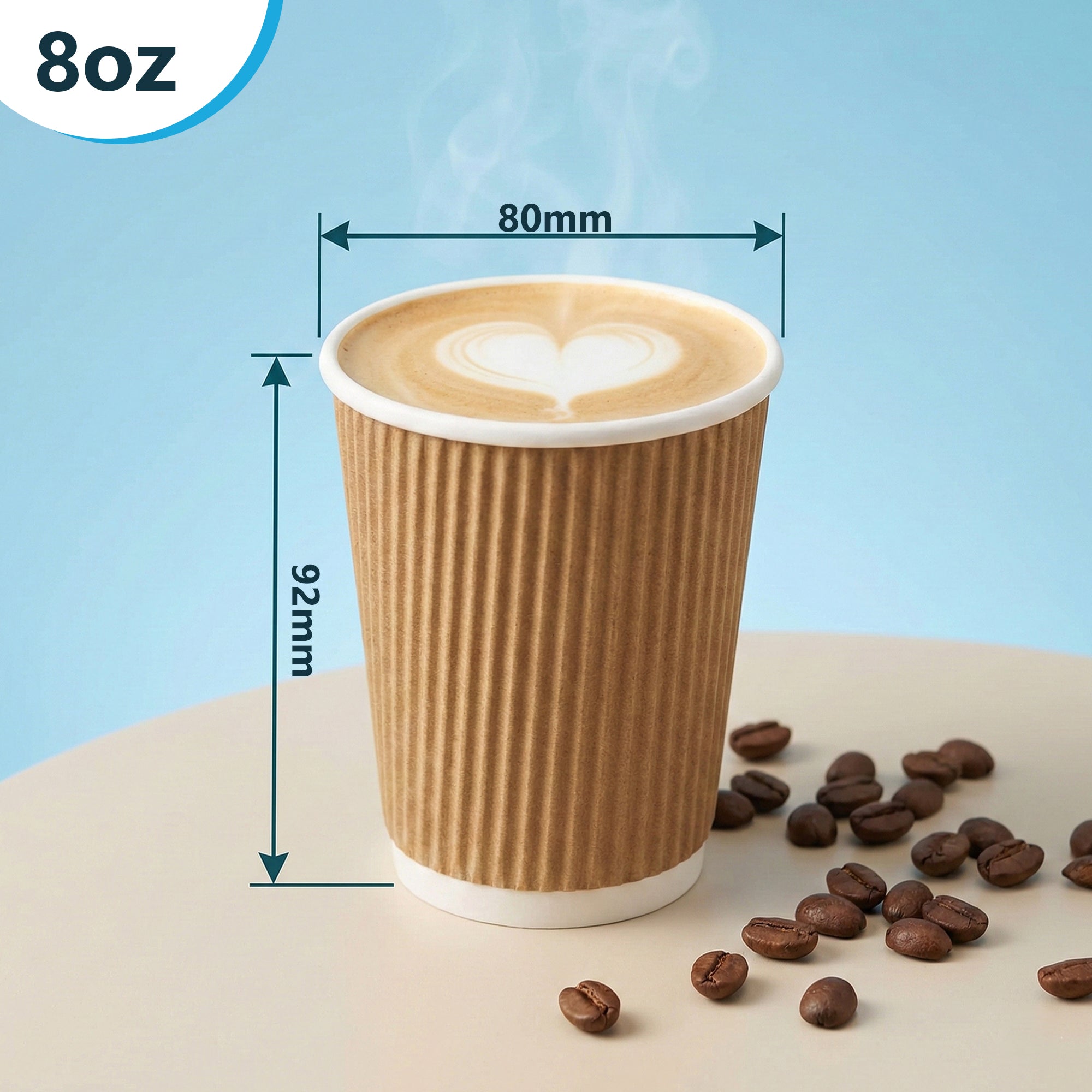8oz Brown Ripple Coffee Cups