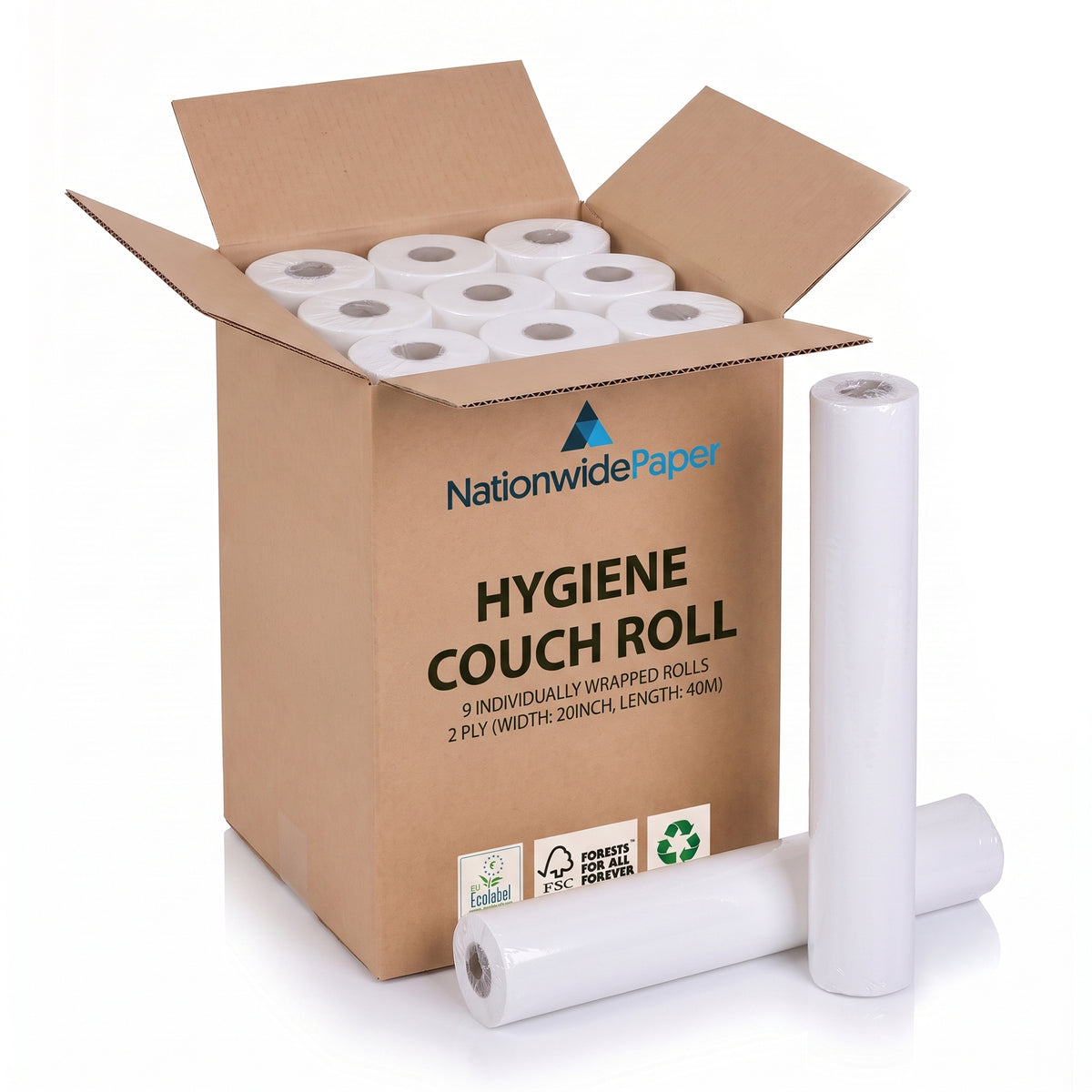 Recycled Hygiene Couch Rolls 40m/ Roll