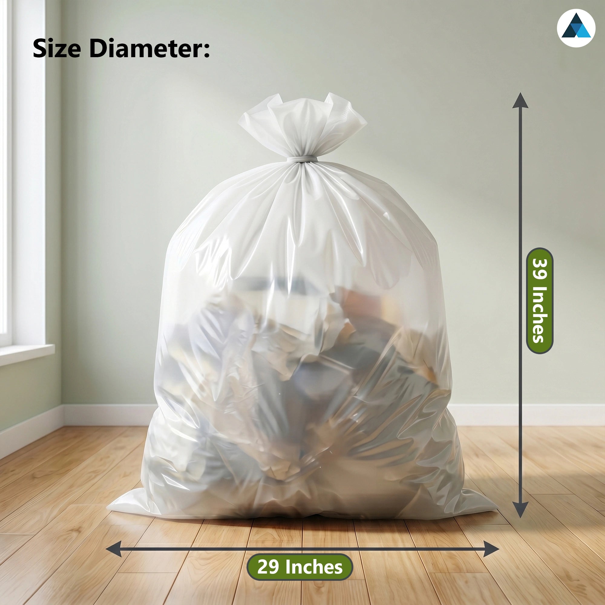 18x29x39 Inches Medium Duty Black & White Bin Bags (Pack of 200)
