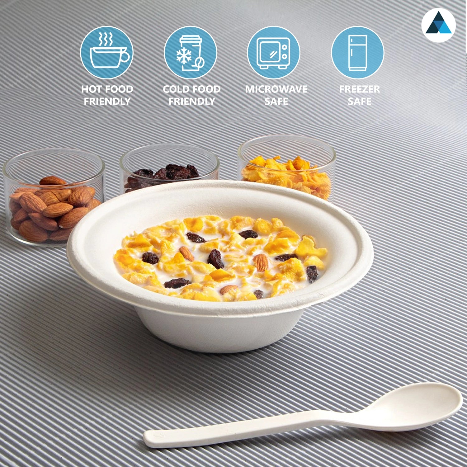 White Bagasse Bowls Sugarcane Disposable