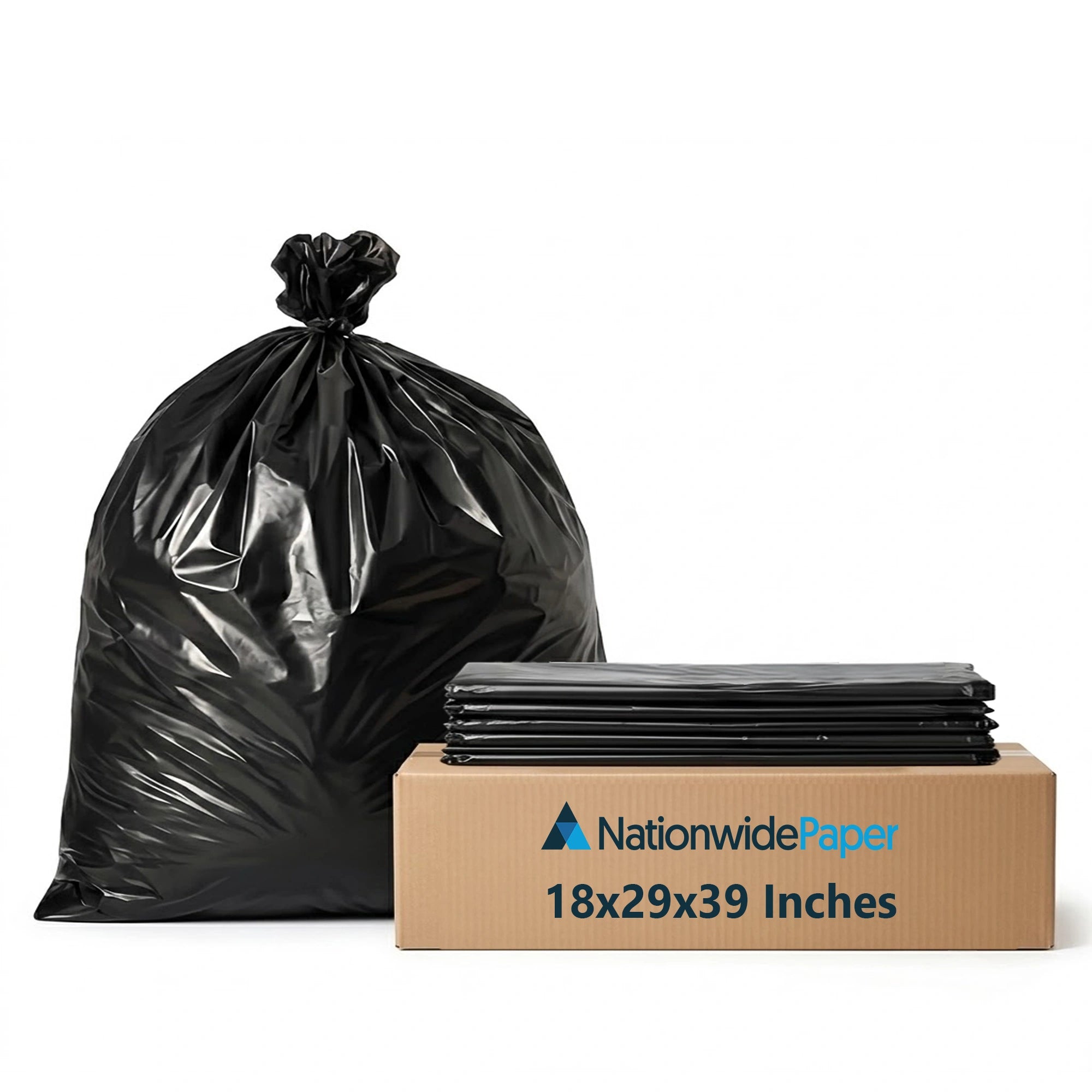 18x29x39 Inches Medium Duty Black & White Bin Bags (Pack of 200)