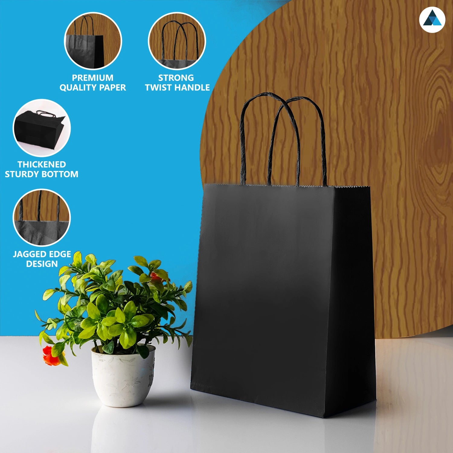 Small Paper Gift Bags with Strong Twist Handle Party Bags 18x9x22cm
