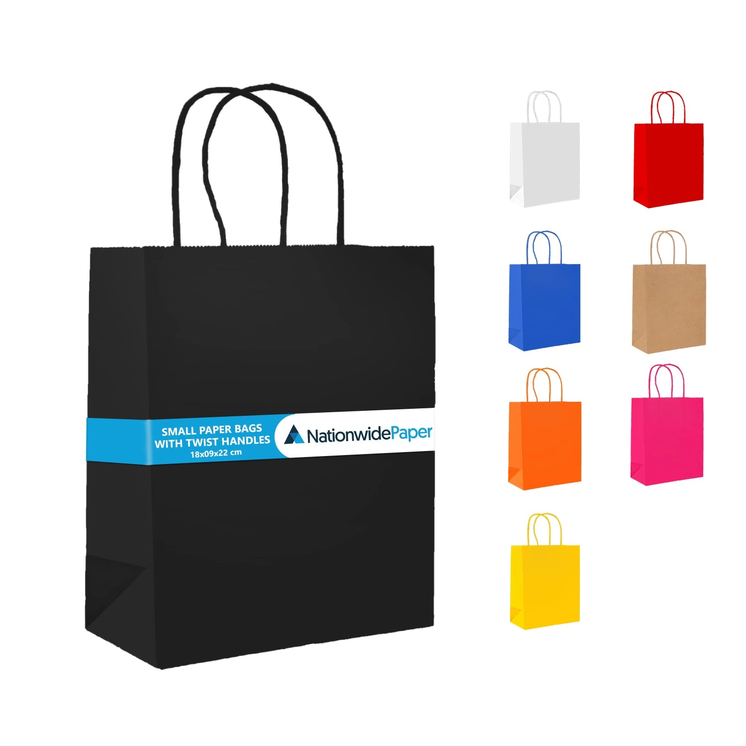 Small Paper Gift Bags with Strong Twist Handle Party Bags 18x9x22cm