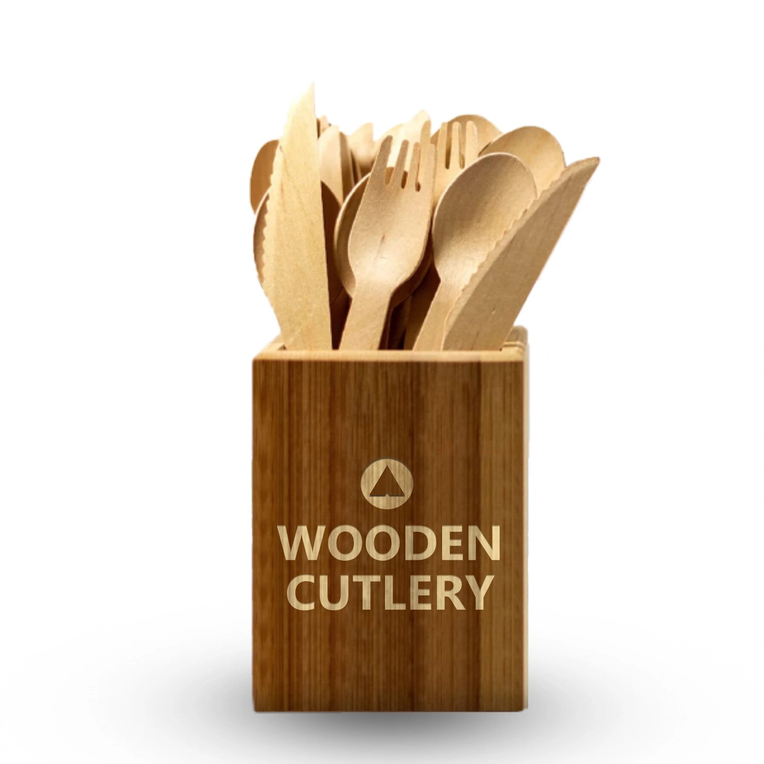 Wooden Cutlery Set Disposable 100 Forks, 100 Knives, 100 Spoons (Pack of 300)