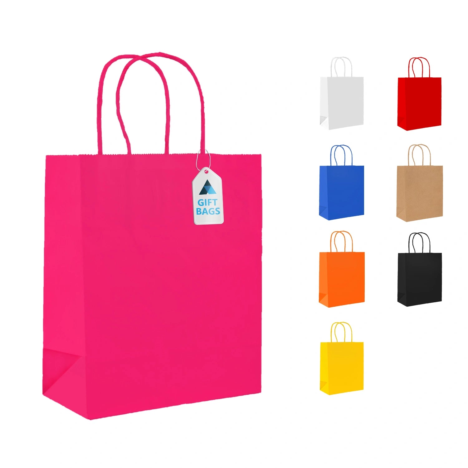 Small Pink Paper Gift Bags with Twiste Handle Party Bags 18x9x22cm