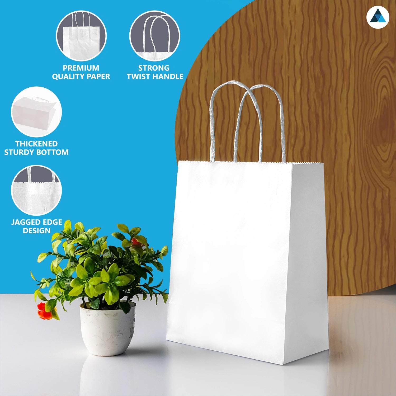 Small Paper Gift Bags with Strong Twist Handle Party Bags 18x9x22cm
